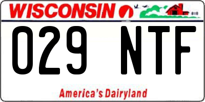 WI license plate 029NTF
