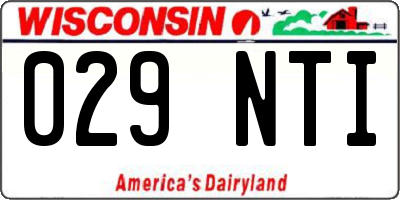 WI license plate 029NTI