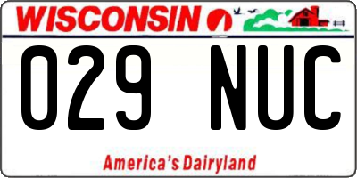 WI license plate 029NUC