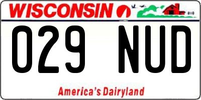 WI license plate 029NUD