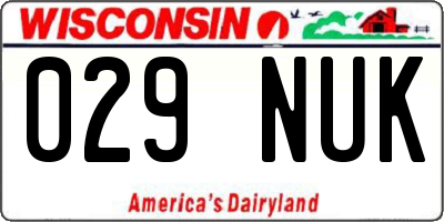 WI license plate 029NUK