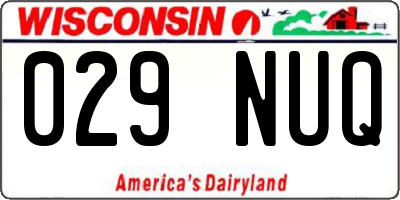 WI license plate 029NUQ