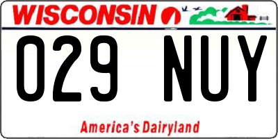 WI license plate 029NUY