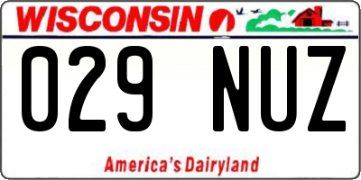 WI license plate 029NUZ