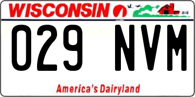 WI license plate 029NVM