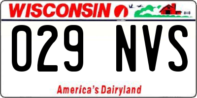WI license plate 029NVS