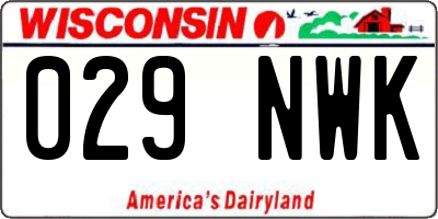 WI license plate 029NWK