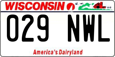 WI license plate 029NWL