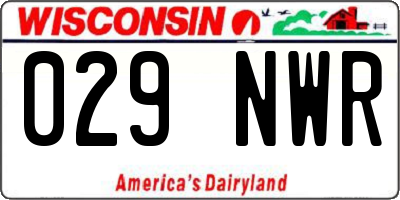 WI license plate 029NWR