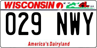 WI license plate 029NWY