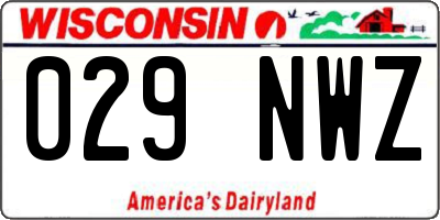WI license plate 029NWZ