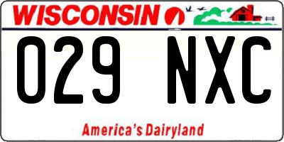 WI license plate 029NXC