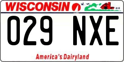 WI license plate 029NXE