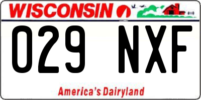 WI license plate 029NXF