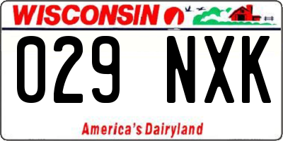 WI license plate 029NXK