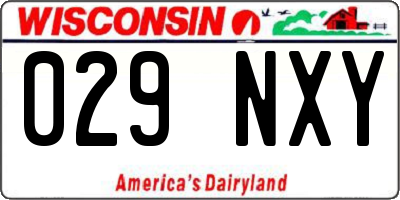 WI license plate 029NXY