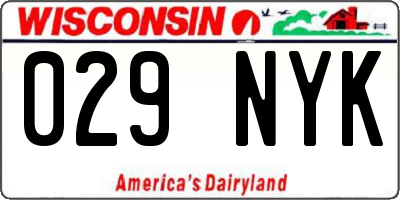WI license plate 029NYK