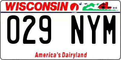 WI license plate 029NYM