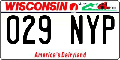 WI license plate 029NYP