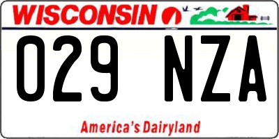 WI license plate 029NZA