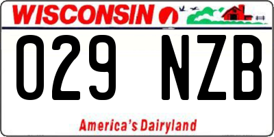 WI license plate 029NZB