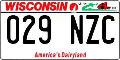WI license plate 029NZC