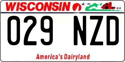 WI license plate 029NZD