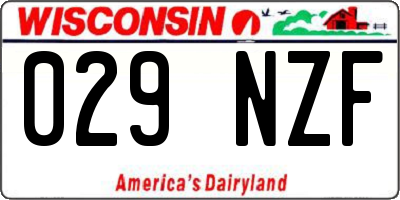 WI license plate 029NZF