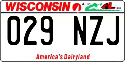 WI license plate 029NZJ