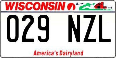 WI license plate 029NZL