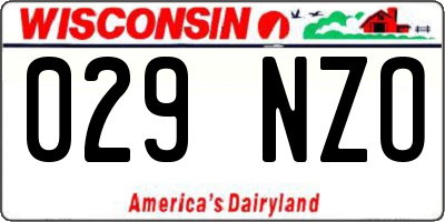 WI license plate 029NZO