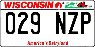 WI license plate 029NZP