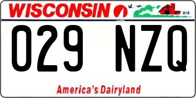 WI license plate 029NZQ