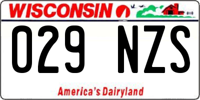 WI license plate 029NZS