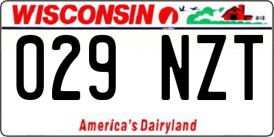 WI license plate 029NZT
