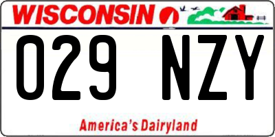 WI license plate 029NZY