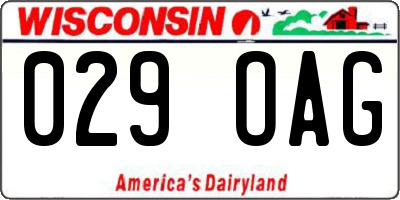 WI license plate 029OAG