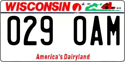 WI license plate 029OAM