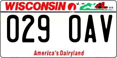 WI license plate 029OAV