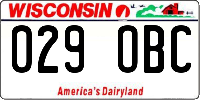 WI license plate 029OBC
