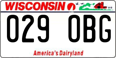 WI license plate 029OBG