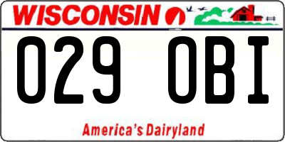 WI license plate 029OBI