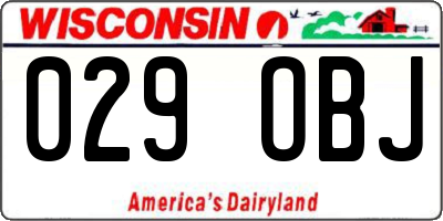 WI license plate 029OBJ