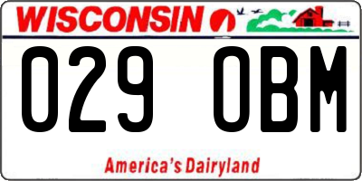WI license plate 029OBM