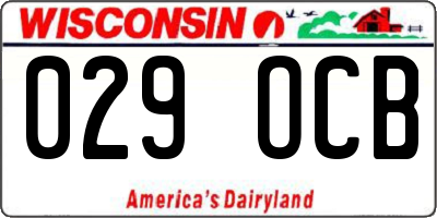 WI license plate 029OCB