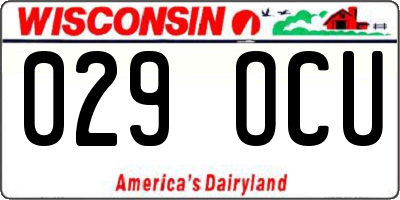 WI license plate 029OCU