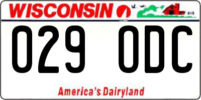 WI license plate 029ODC