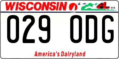 WI license plate 029ODG