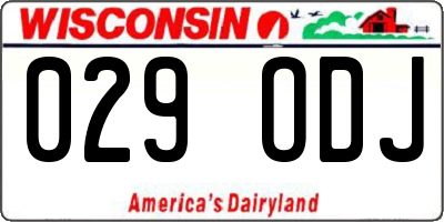 WI license plate 029ODJ