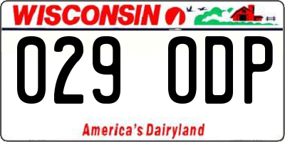 WI license plate 029ODP